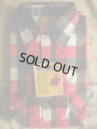 1970'S DEADSTOCK SEARS PRINTED FLANNEL SHIRT 1 SZ/15-15 1/2 MED 