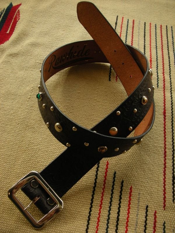 画像4: RAWHIDE STUDDED & JEWELED BELT LOT-106/ 1-3/4"[44MM] 