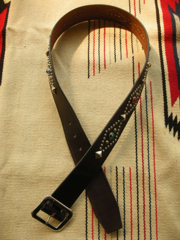 画像3: RAWHIDE STUDDED & JEWELED BELT LOT-110/ 1-3/4"[44MM] 