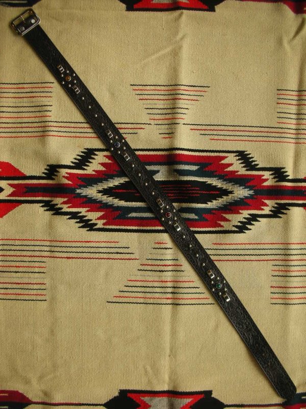 画像4: RAWHIDE STUDDED & JEWELED BELT LOT-102/ 1-3/4"[44MM] 