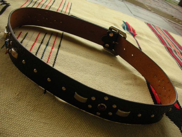 画像5: RAWHIDE STUDDED & JEWELED BELT LOT-102/ 1-3/4"[44MM] 