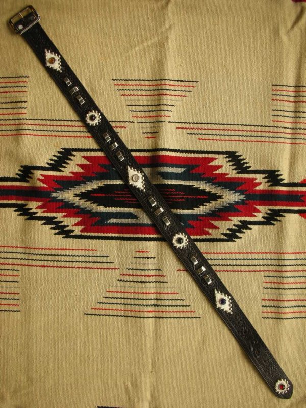 画像4: RAWHIDE STUDDED & JEWELED BELT LOT-118/ 1-3/4"[44MM] 