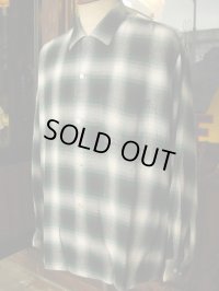 1950'S〜 ARROW CHEVELLA  SHADOW PLAID RAYON SHIRT SZ/XL