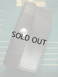 RAWHIDE TRUCKERS WALLET LOT-504 TOCHIGI SADDLE/BLACK