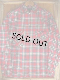 1960'S DEADSTOCK YANKSHIRE PRINTED FLANNEL SHIRT SZ/14-14 1/2 SMALL 