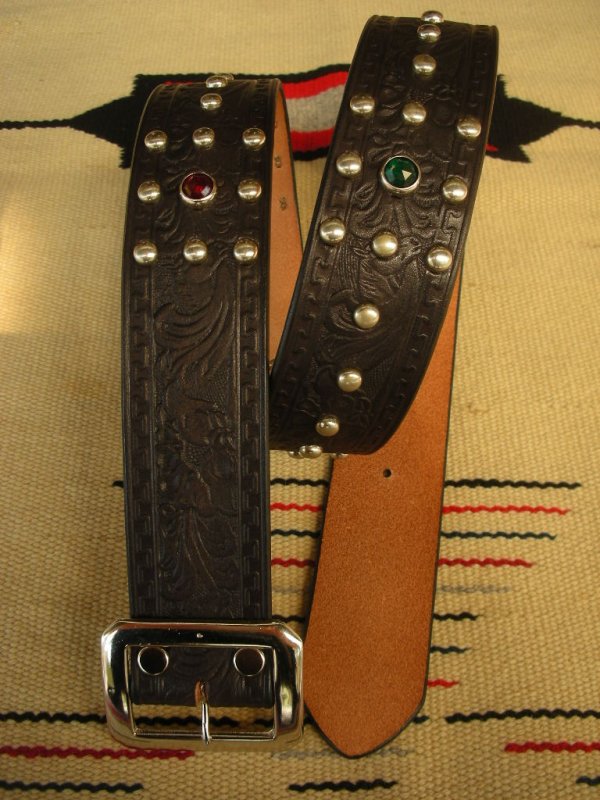画像4: RAWHIDE STUDDED & JEWELED BELT LOT-129/ 1-3/4"[44MM] 