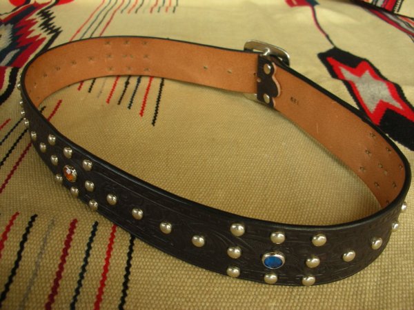 画像5: RAWHIDE STUDDED & JEWELED BELT LOT-129/ 1-3/4"[44MM] 