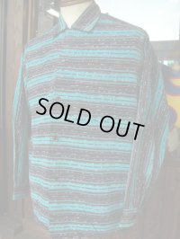 1950S TOWNCRAFT BORDER FLECK PRINTED CORDUROY SHIRT SIZE/LARGE
