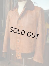 1940'S LAMB LEATHER BUTTON FRONT SPORTS JACKET SZ/40