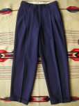 画像2: 1950'S UNKNOWN NAVY WOOl GABERDINE SLACKS 30X30 (2)