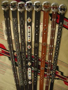 他の写真3: RAWHIDE STUDDED & JEWELED BELT LOT-327/ 1-3/8"[35MM] 