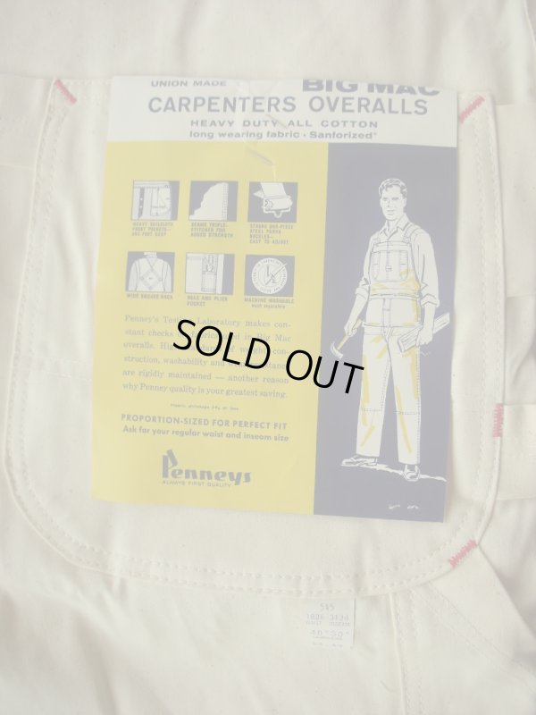 画像1: 〜1960'S DEADSTOCK BIG MAC CARPENTERS OVERALLS W/APRON SZ/40X30