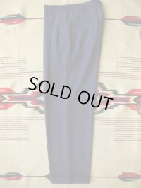 1950'S DAY'S DARK NAVY GABERDINE  SLACKS W33X29