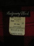 画像5: 1950'S MONTGOMERY WARD RED X BLACK BUFFALO PLAID WOOL SHIRT  SZ/14H (5)