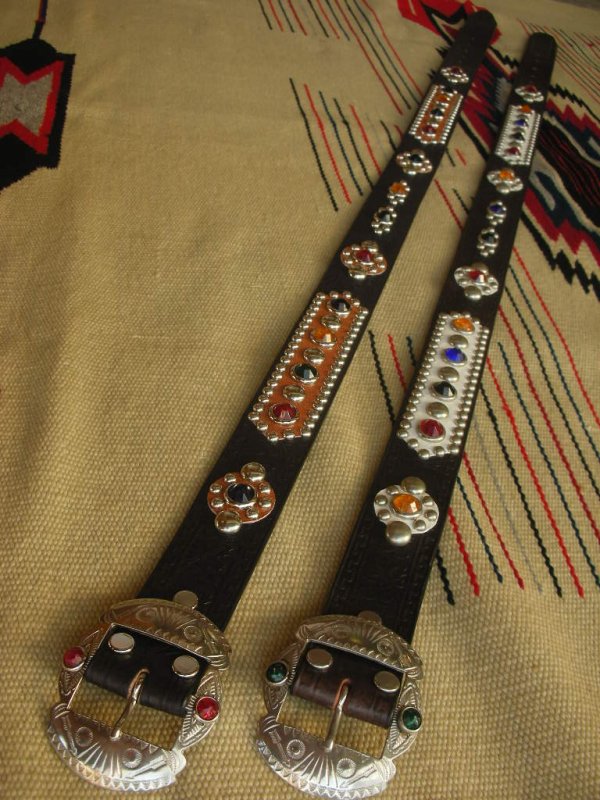 画像4: RAWHIDE STUDDED & JEWELED BELT LOT-212/ 1-1/2"[38MM] 