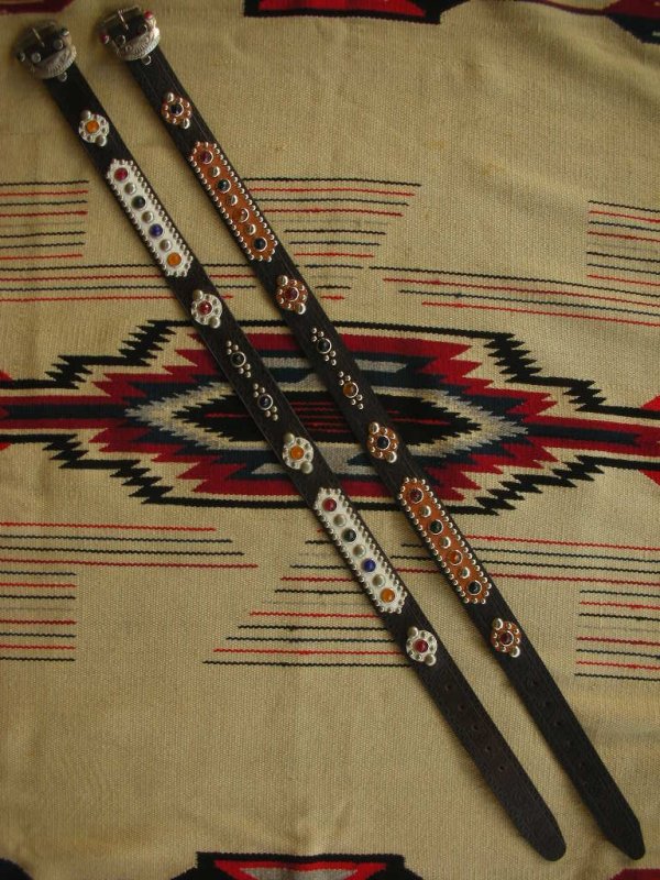 画像3: RAWHIDE STUDDED & JEWELED BELT LOT-212/ 1-1/2"[38MM] 