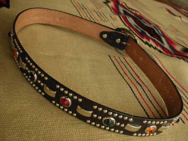 画像4: RAWHIDE STUDDED & JEWELED BELT LOT-327/ 1-3/8"[35MM] 