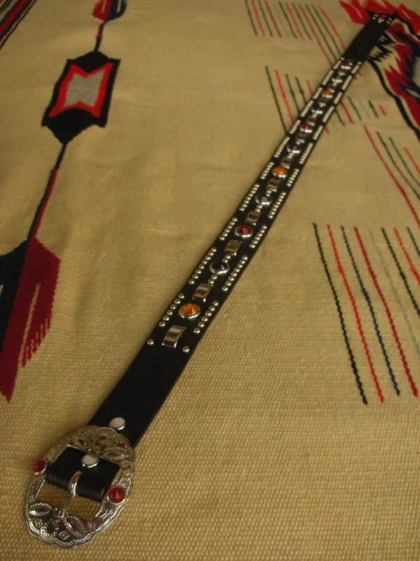画像3: RAWHIDE STUDDED & JEWELED BELT LOT-327/ 1-3/8"[35MM] 