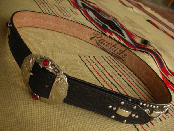 画像5: RAWHIDE STUDDED & JEWELED BELT LOT-327/ 1-3/8"[35MM] 