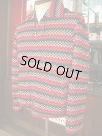 1950'S〜 UNKNOWN ZIG-ZAG BORDER PATERN ACRILIC ZIP UP PARKA 