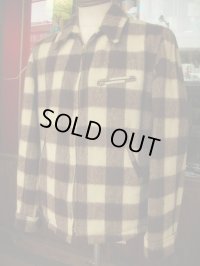 1940'S WIND BREAKER BUFFALO PLAID WOOL SPORTS JACKET SZ/42