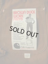 1970'S DEADSTOCK CARHARTT BROWN DUCK W/KNEE PANTS LOT 62W 36X30 