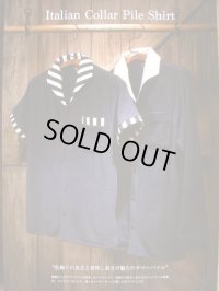Lot.327 ITALIAN COLLAR SHORT SLEEVE PILE SHIRT BLACK BORDER