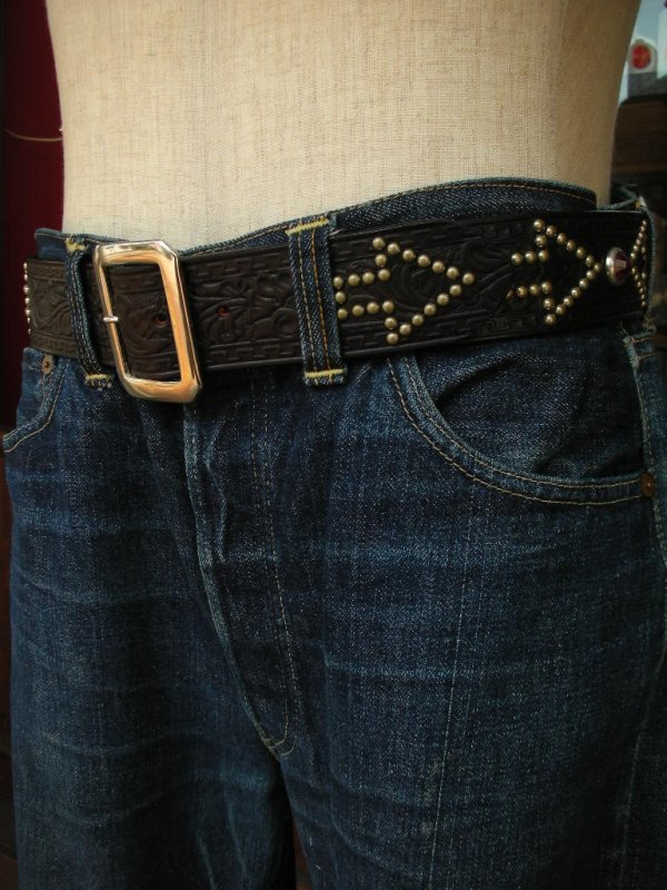 画像7: RAWHIDE STUDDED & JEWELED BELT LOT-121/ 1-3/4"[44MM] 