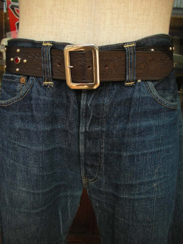 画像6: RAWHIDE STUDDED & JEWELED BELT LOT-104/ 1-3/4"[44MM] 