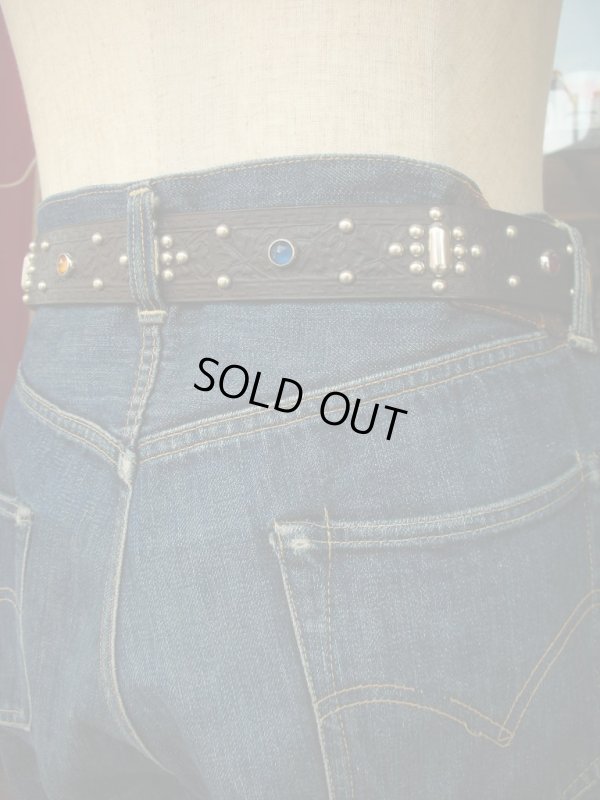 画像9: RAWHIDE STUDDED & JEWELED BELT LOT-236/ 1-1/2"[38MM] 