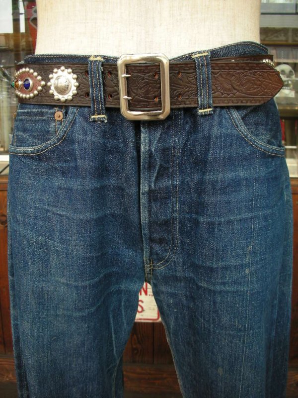 画像6: RAWHIDE STUDDED & JEWELED BELT LOT-116/ 1-3/4"[44MM] 