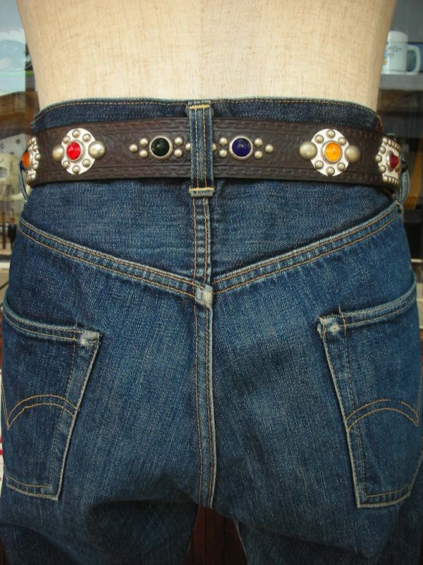 画像8: RAWHIDE STUDDED & JEWELED BELT LOT-212/ 1-1/2"[38MM] 