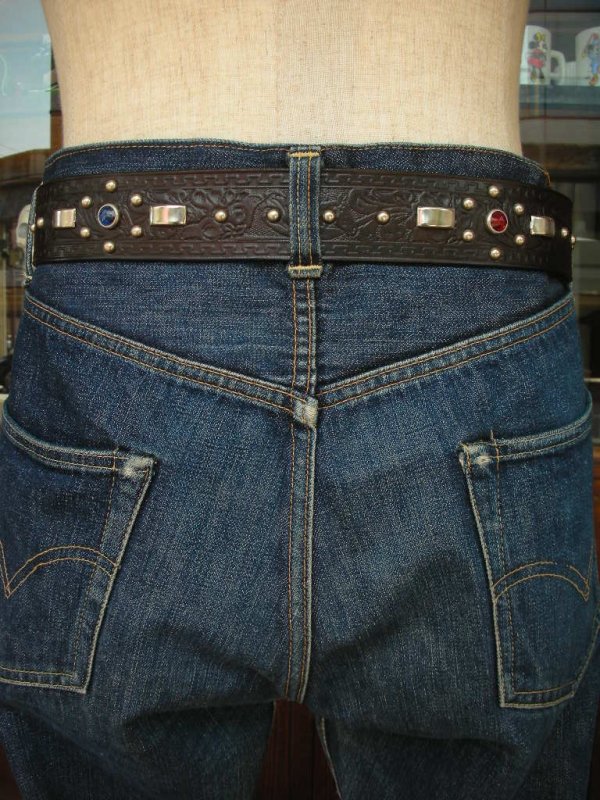 画像8: RAWHIDE STUDDED & JEWELED BELT LOT-102/ 1-3/4"[44MM] 