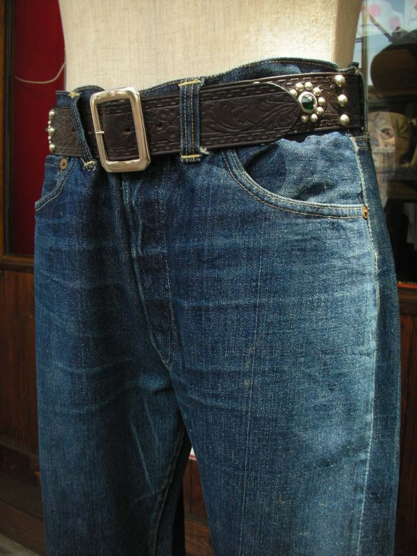 画像7: RAWHIDE STUDDED & JEWELED BELT LOT-103A/ 1-3/4"[44MM] 