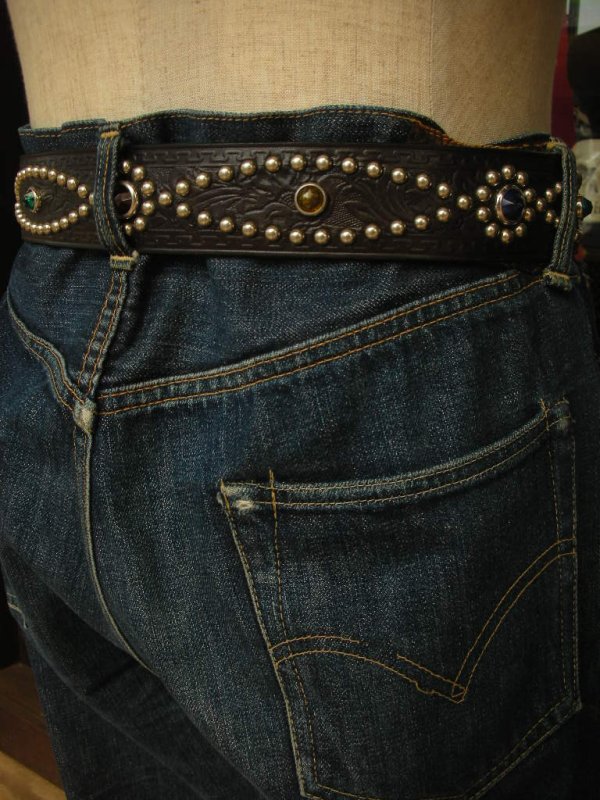画像12: RAWHIDE STUDDED & JEWELED BELT LOT-107/ 1-3/4"[44MM] 