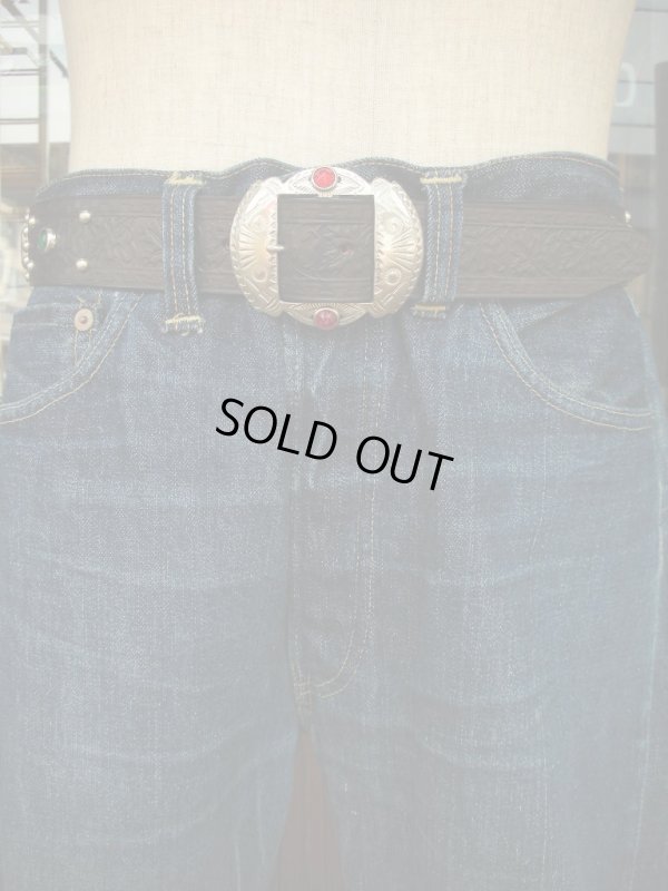 画像6: RAWHIDE STUDDED & JEWELED BELT LOT-236/ 1-1/2"[38MM] 