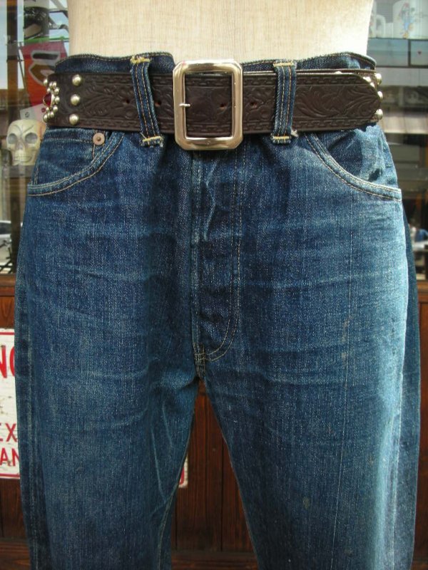 画像6: RAWHIDE STUDDED & JEWELED BELT LOT-103A/ 1-3/4"[44MM] 