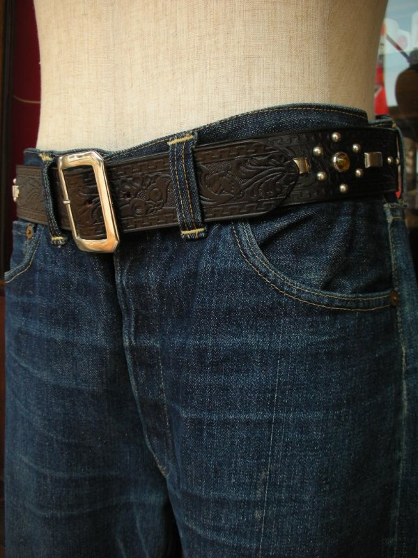 画像7: RAWHIDE STUDDED & JEWELED BELT LOT-102/ 1-3/4"[44MM] 