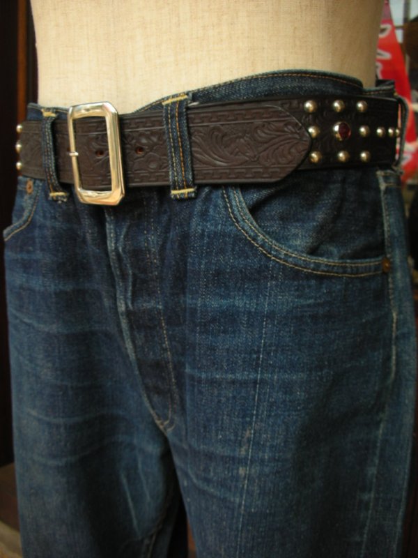 画像7: RAWHIDE STUDDED & JEWELED BELT LOT-129/ 1-3/4"[44MM] 