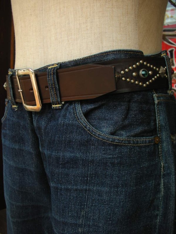 画像7: RAWHIDE STUDDED & JEWELED BELT LOT-110/ 1-3/4"[44MM] 