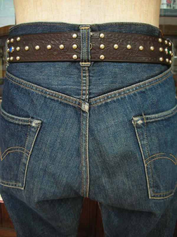 画像8: RAWHIDE STUDDED & JEWELED BELT LOT-129/ 1-3/4"[44MM] 