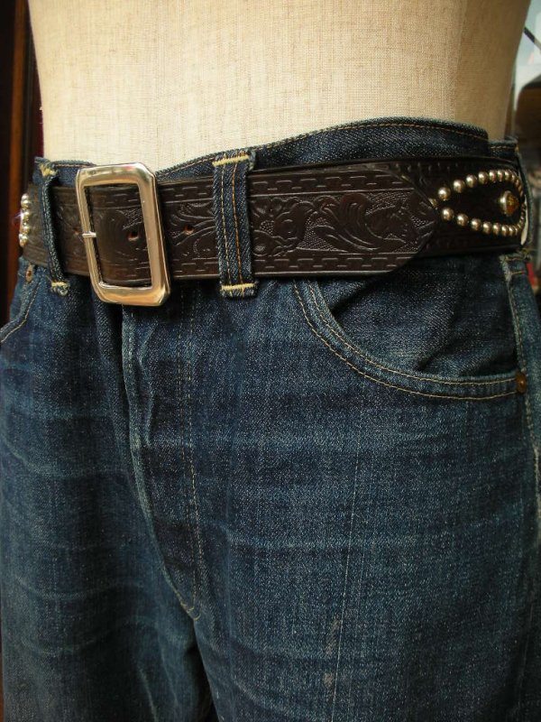 画像10: RAWHIDE STUDDED & JEWELED BELT LOT-107/ 1-3/4"[44MM] 