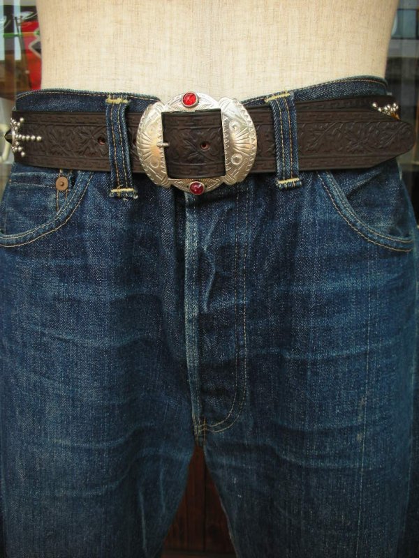 画像6: RAWHIDE STUDDED & JEWELED BELT LOT-224/ 1-1/2"[38MM] 