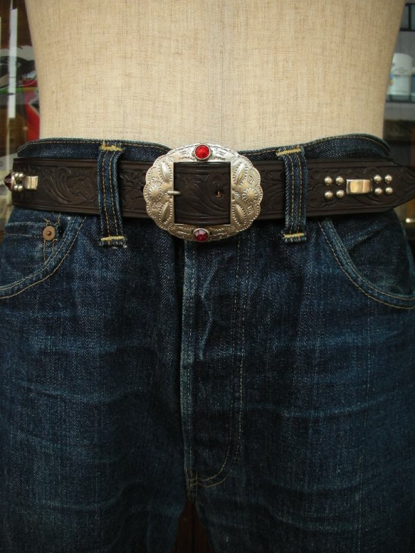 画像6: RAWHIDE STUDDED & JEWELED BELT LOT-326/ 1-3/8"[35MM] 