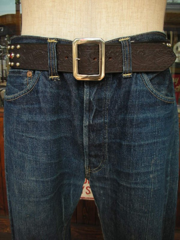 画像6: RAWHIDE STUDDED & JEWELED BELT LOT-129/ 1-3/4"[44MM] 