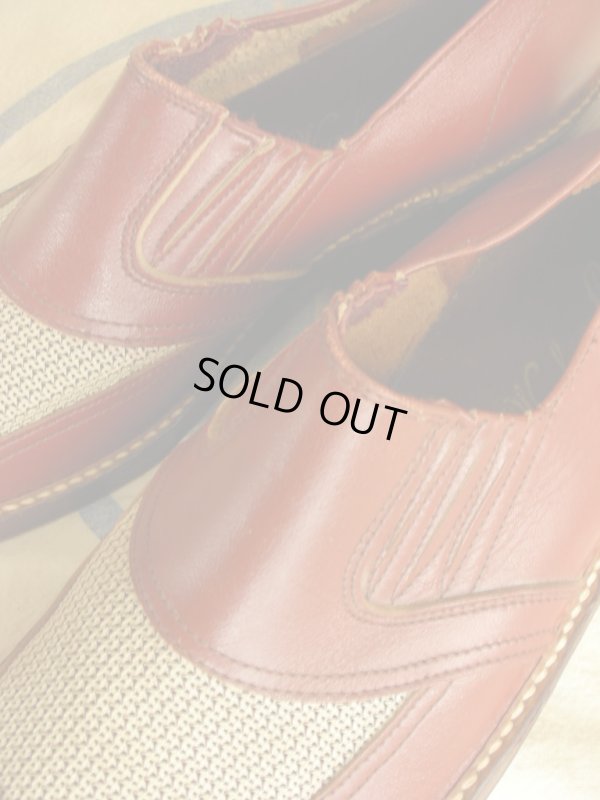 画像5: 1950'S NYLON MESH X LEATHER COMBI SIDE GORE SLIP ON SHOES 8D?