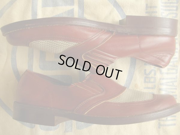 画像8: 1950'S NYLON MESH X LEATHER COMBI SIDE GORE SLIP ON SHOES 8D?