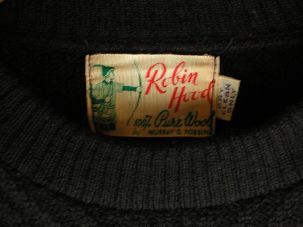 画像13: 1950'S ROBIN HOOD SNOWFLAKE BORDER BLACK JAQUARD KNIT SWEATER 