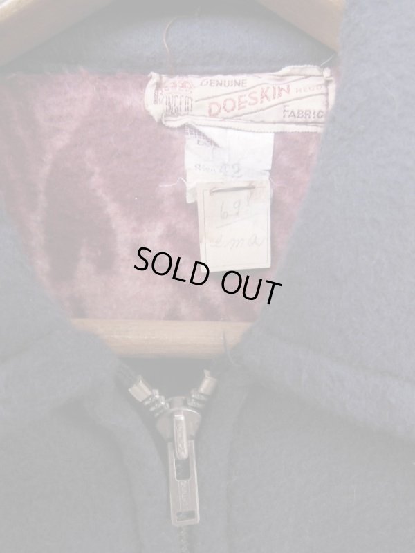 画像10: 1940'S DEADSTOCK KINGCOT NAVY COTTON FLANNEL SPORTS JACKET/42（実寸38）