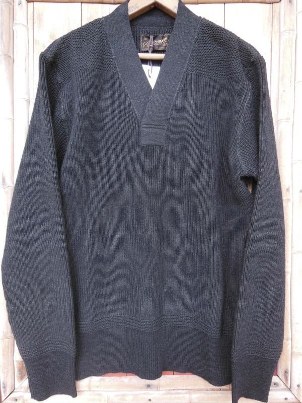 画像3: STEVENSON OVERAL　U.S. Army Indigo V Neck Sweater - UVColor: Black Indigo